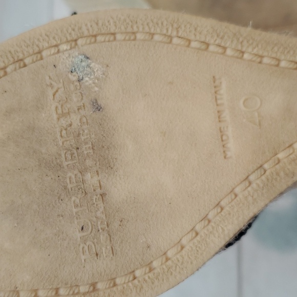 Burberry Womens Leather Logo Print Espadrille Wedge Sandals Shoes sz EU 40/10 - Picture 11 of 13